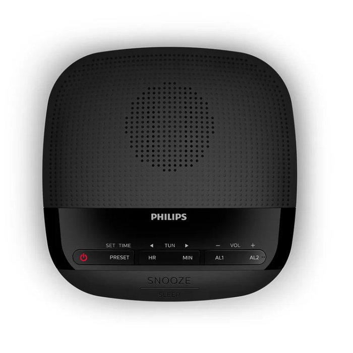 Philips Tar3205 - Despertador Digital con Radio FM, 12 Alarmas
